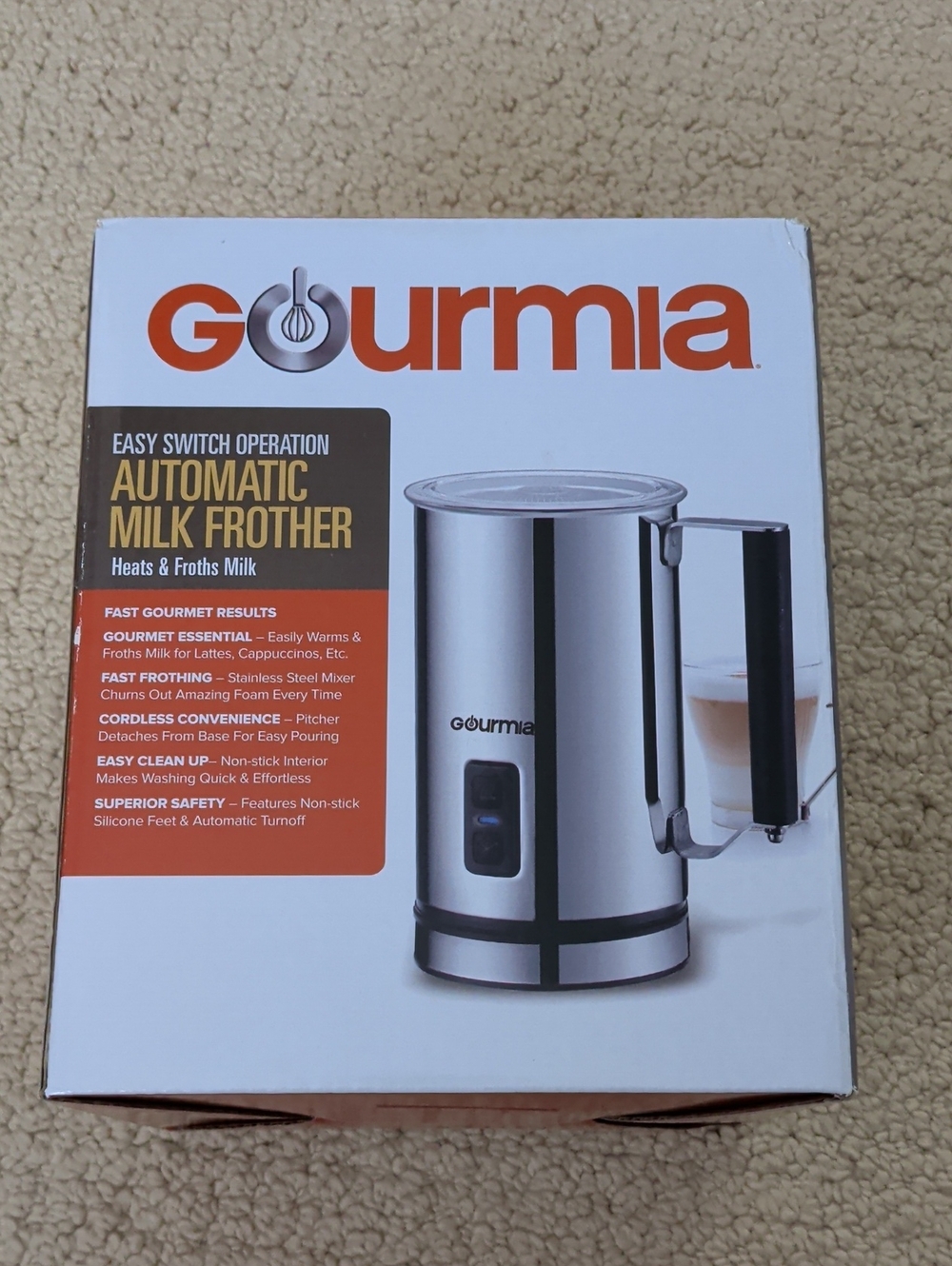 Brand new Gourmia Automatic Milk Frother in Stainless Steel
